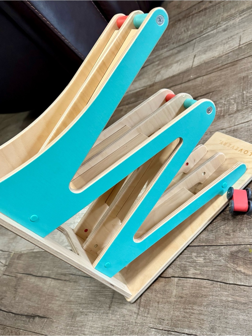 Lovevery Race & Chase Ramp Wooden Car Ramp Toy Montessori Toddler Learning Toy